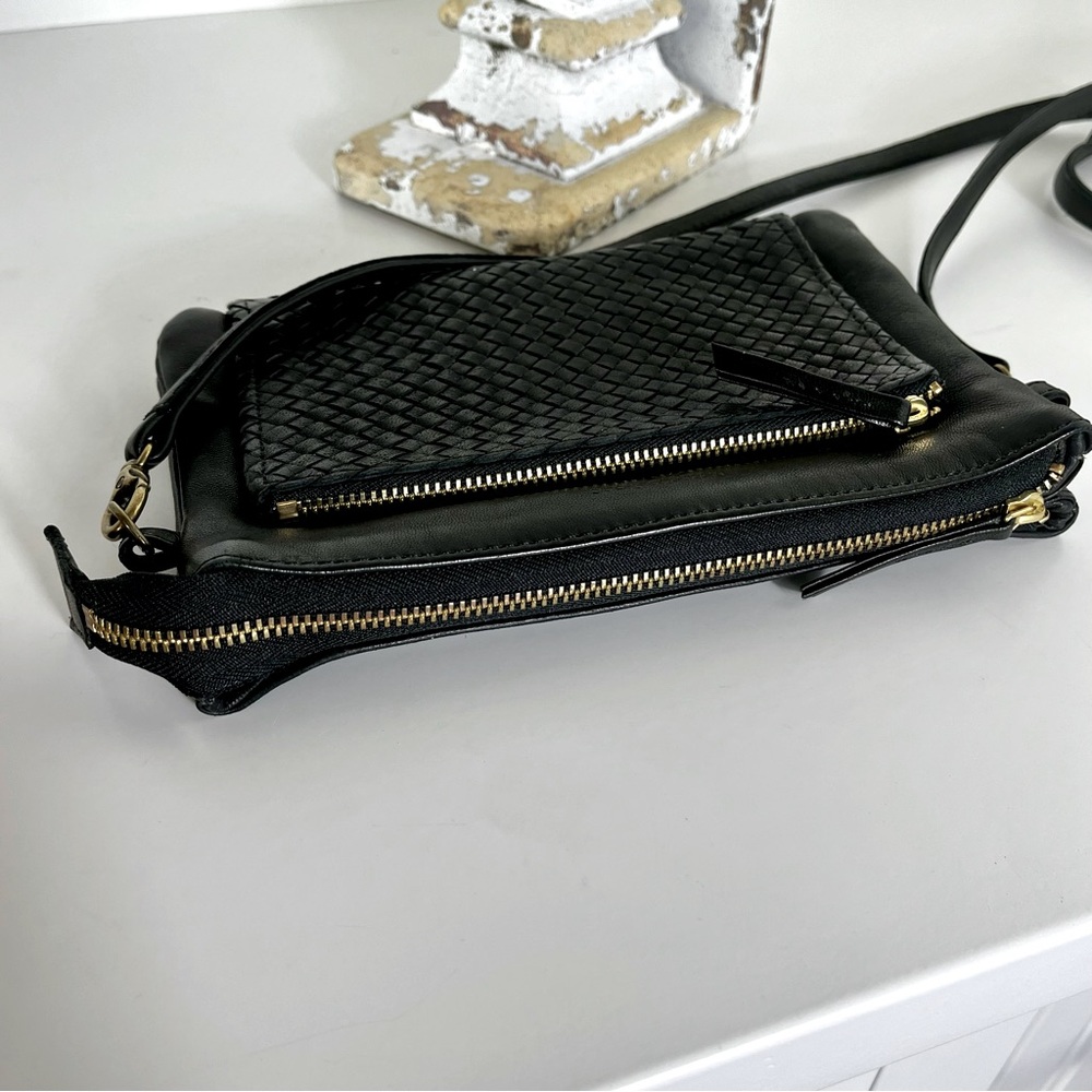 NATHALIE BLANC PARIS French Luxury Black Leather Crossbody Belt Bag New Parisian - Picture 5 of 16